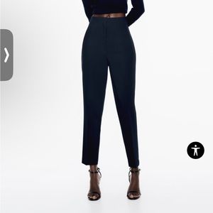 New Zara High Wasted Navy Slacks
